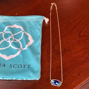 Kendra Scott Elisa Gold Pendant Necklace - medium blue